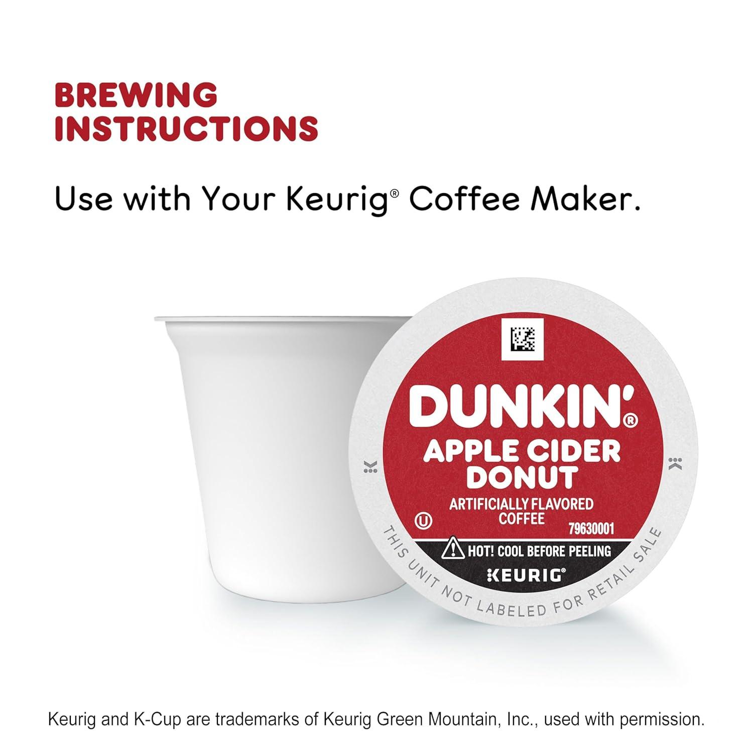 imageDunkin Apple Cider Donut Artificially Flavored Coffee Keurig KCup Pods 10 Count Box Pack of 6
