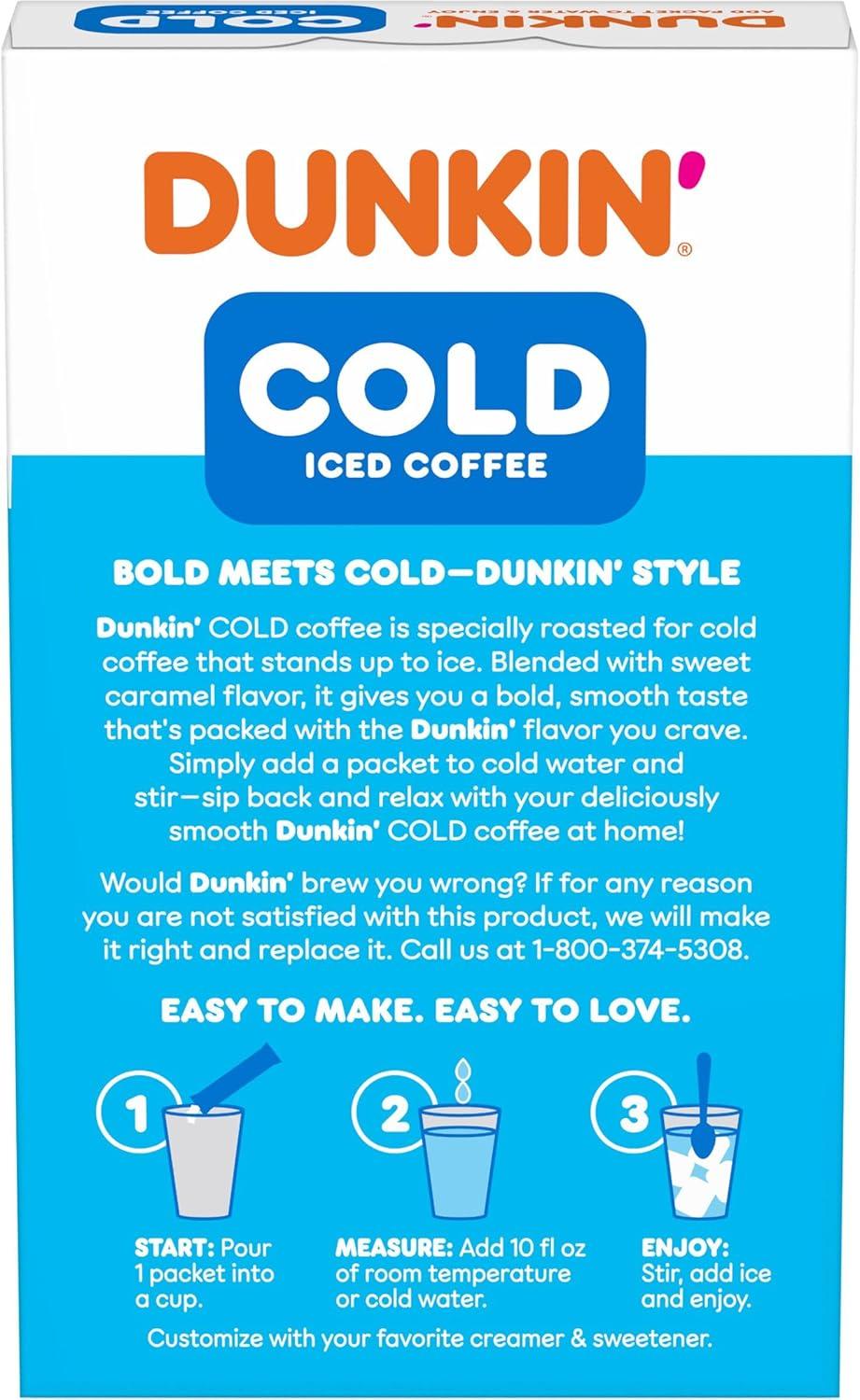 imageDunkin Cold Iced Coffee Powdered Instant Coffee Packs 6 Count Pack of 12Cold Caramel