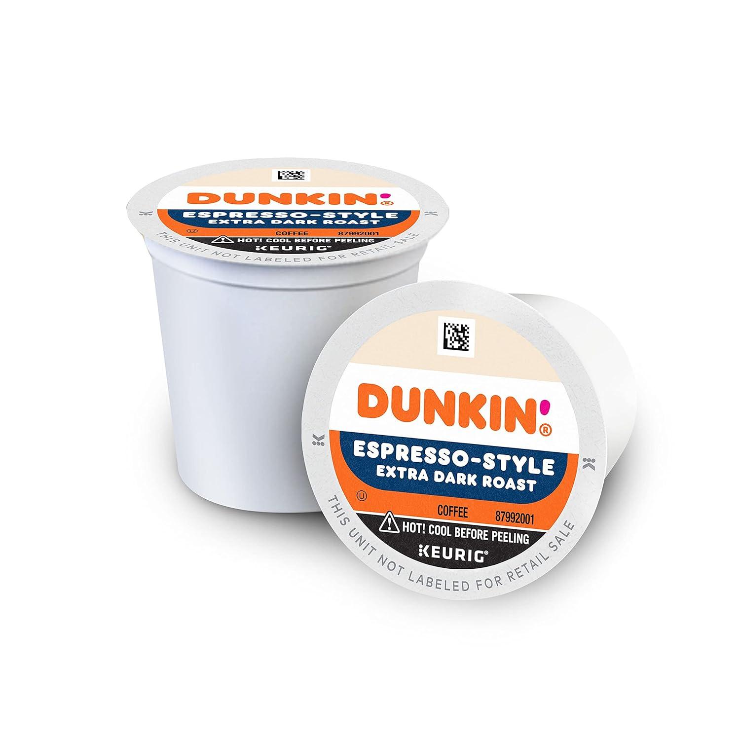 imageDunkin Espresso Style Extra Dark Roast Coffee 60 Keurig KCup Pods