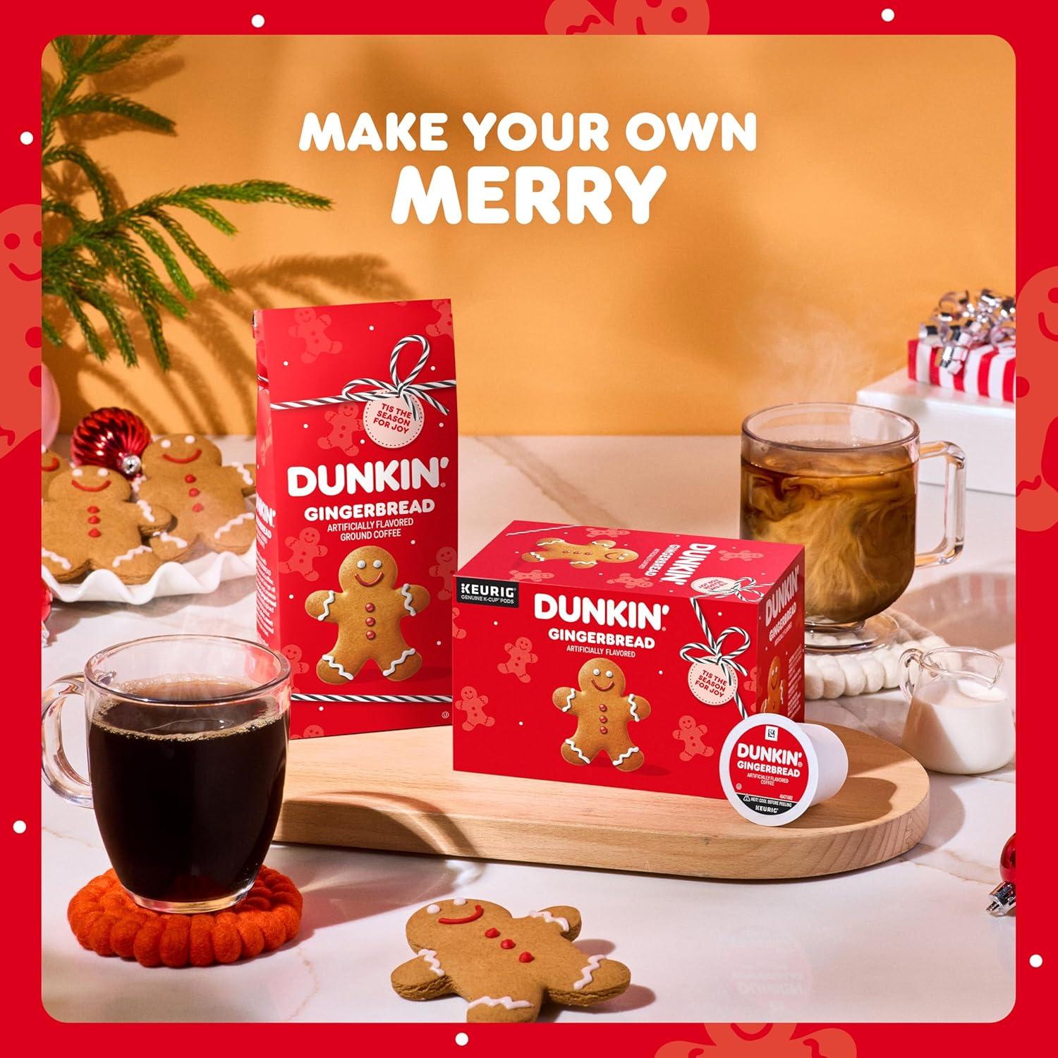 imageDunkin Gingerbread Artificially Flavored Coffee Ground Coffee 11 oz Bag 6 Count