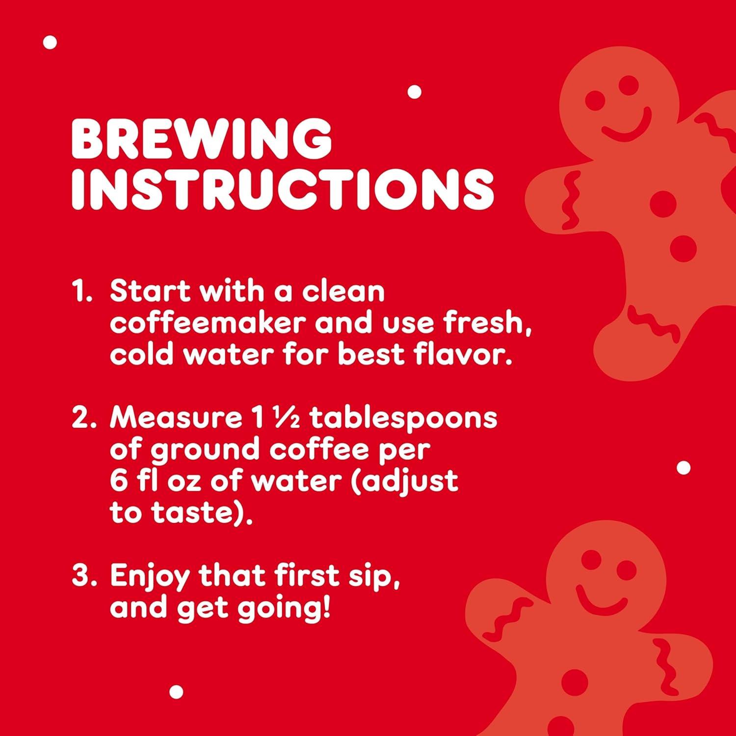 imageDunkin Gingerbread Artificially Flavored Coffee Ground Coffee 11 oz Bag 6 Count