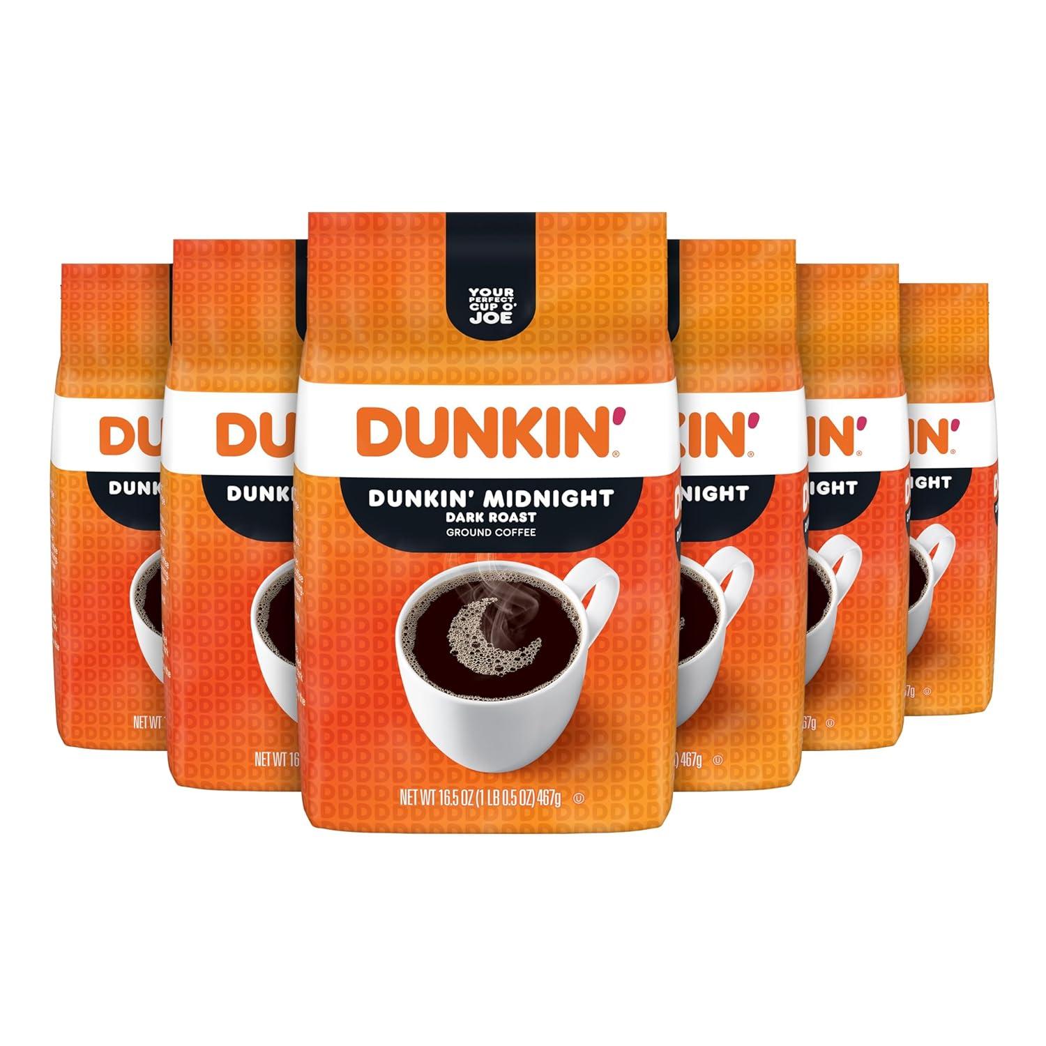 imageDunkin Ground Coffee Dark Roast 11 Ounce Pack of 1Midnight Dark Roast