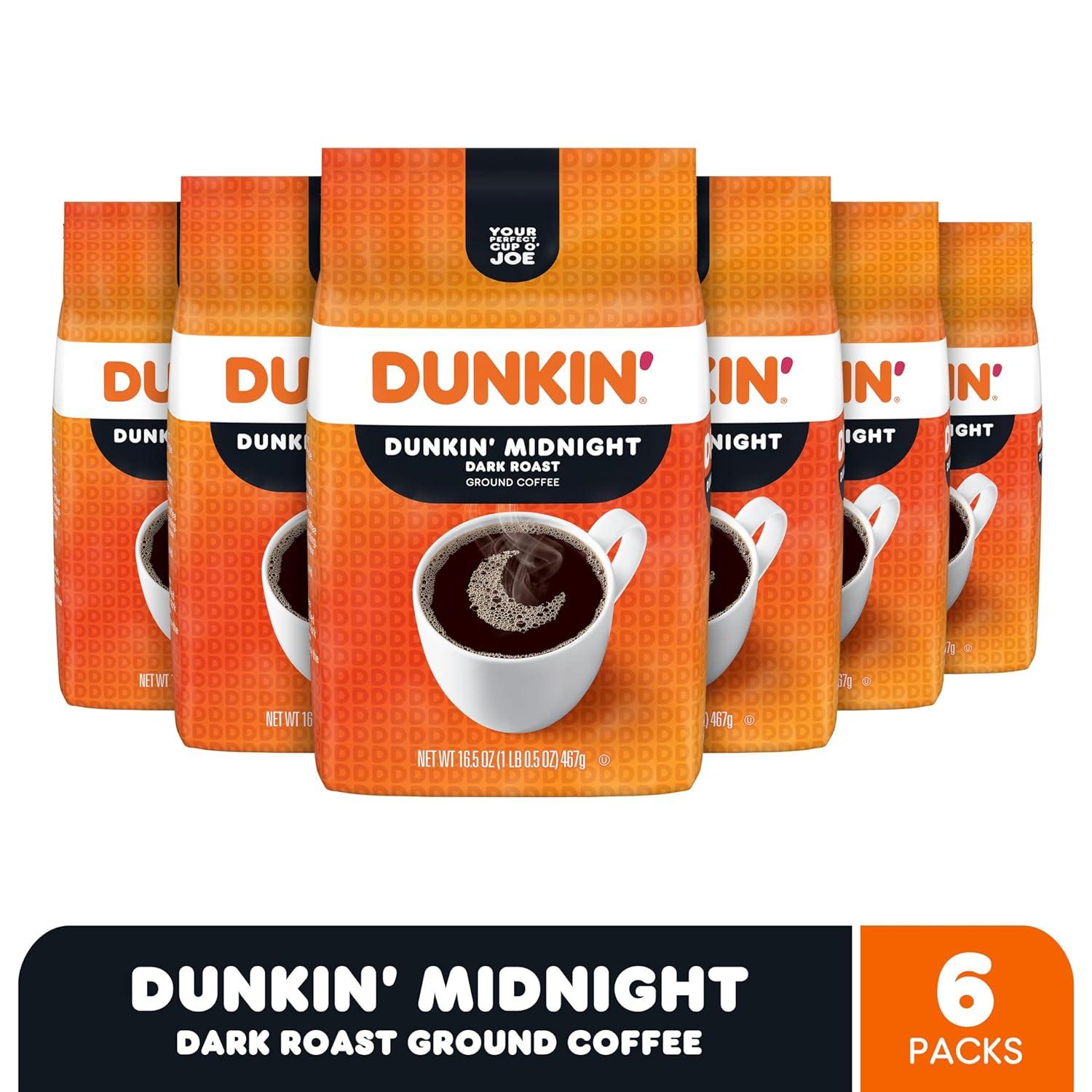 imageDunkin Ground Coffee Dark Roast 11 Ounce Pack of 1Midnight Dark Roast