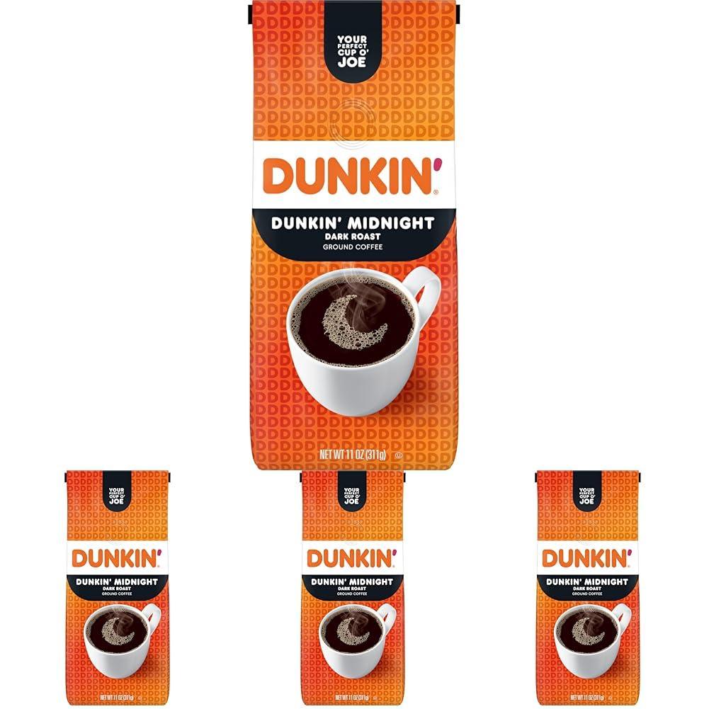 imageDunkin Ground Coffee Dark Roast 11 Ounce Pack of 1Midnight Dark Roast
