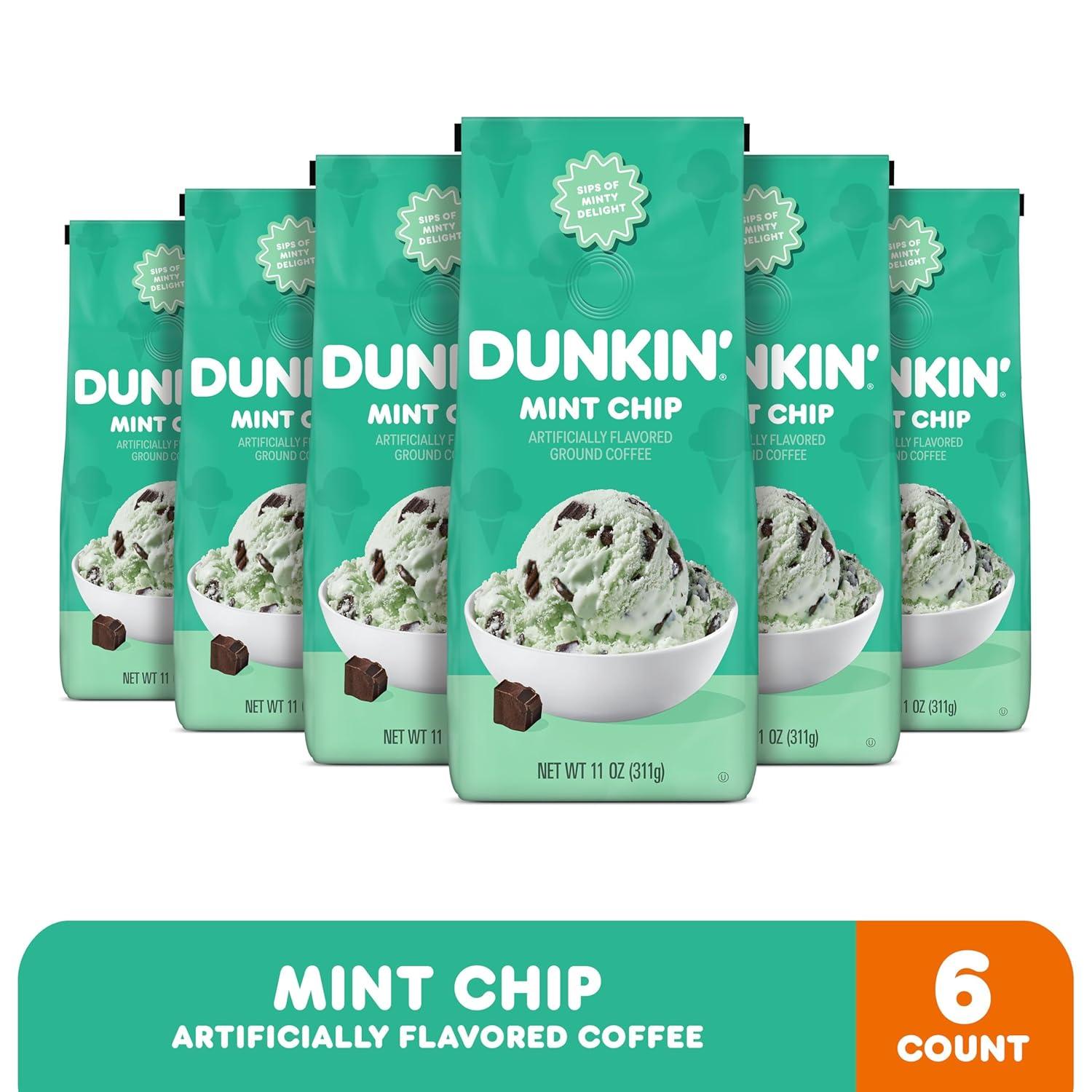 imageDunkin Ground Coffee Limited Edition Variety Pack Three 7 Oz BagsMint Chip