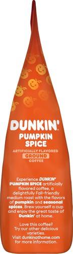 imageDunkin Medium Roast Pumpkin Spice Flavored Ground Coffee 11 Ounce