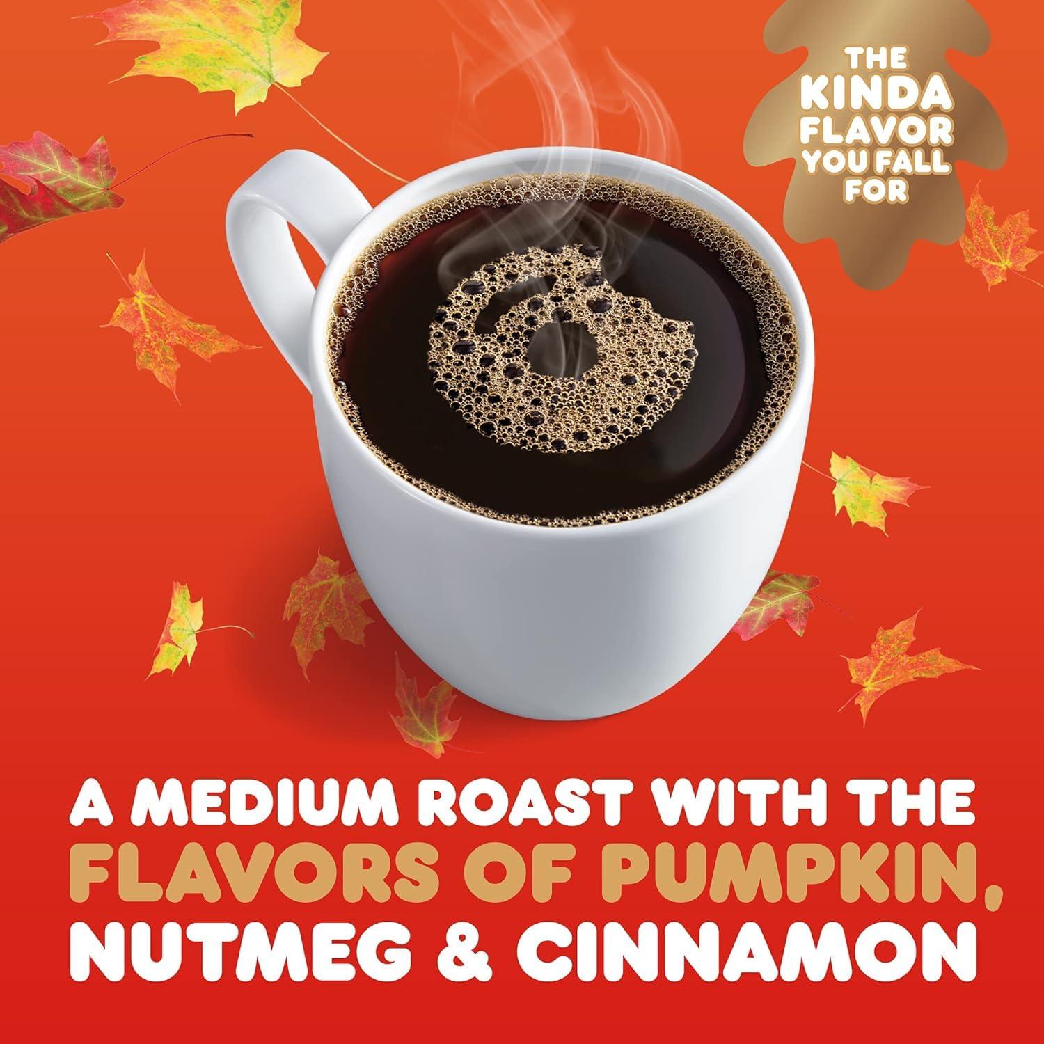 imageDunkin Medium Roast Pumpkin Spice Flavored Ground Coffee 11 Ounce