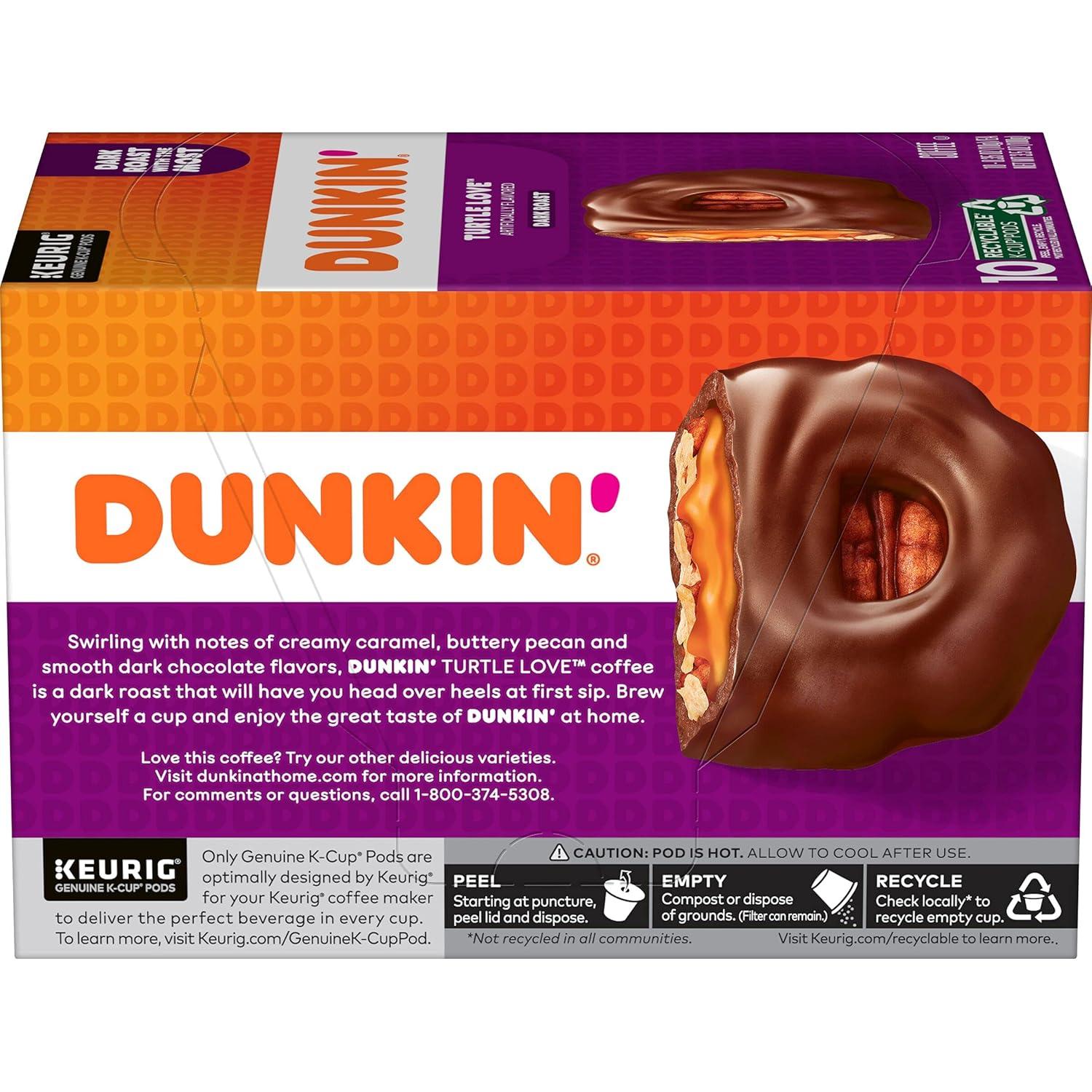 imageDunkin Midnight Dark Roast Coffee 60 Keurig KCup PodsTurtle Love