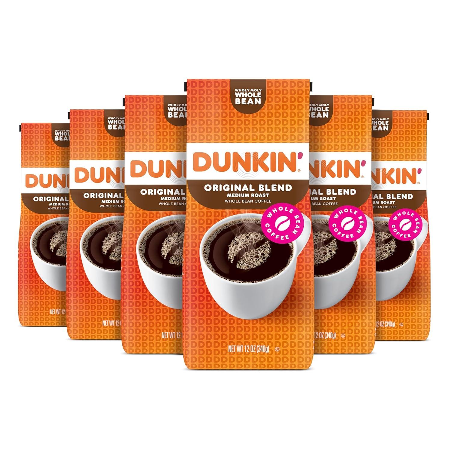 imageDunkin Original Blend Medium Roast Whole Bean Coffee 12 Ounces Pack of 6Original Blend