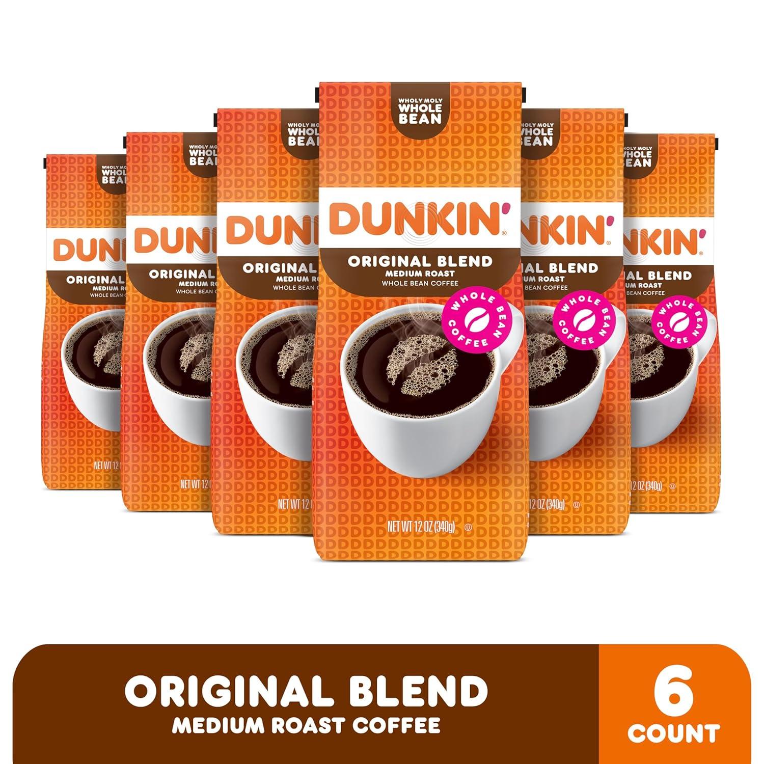 imageDunkin Original Blend Medium Roast Whole Bean Coffee 12 Ounces Pack of 6Original Blend