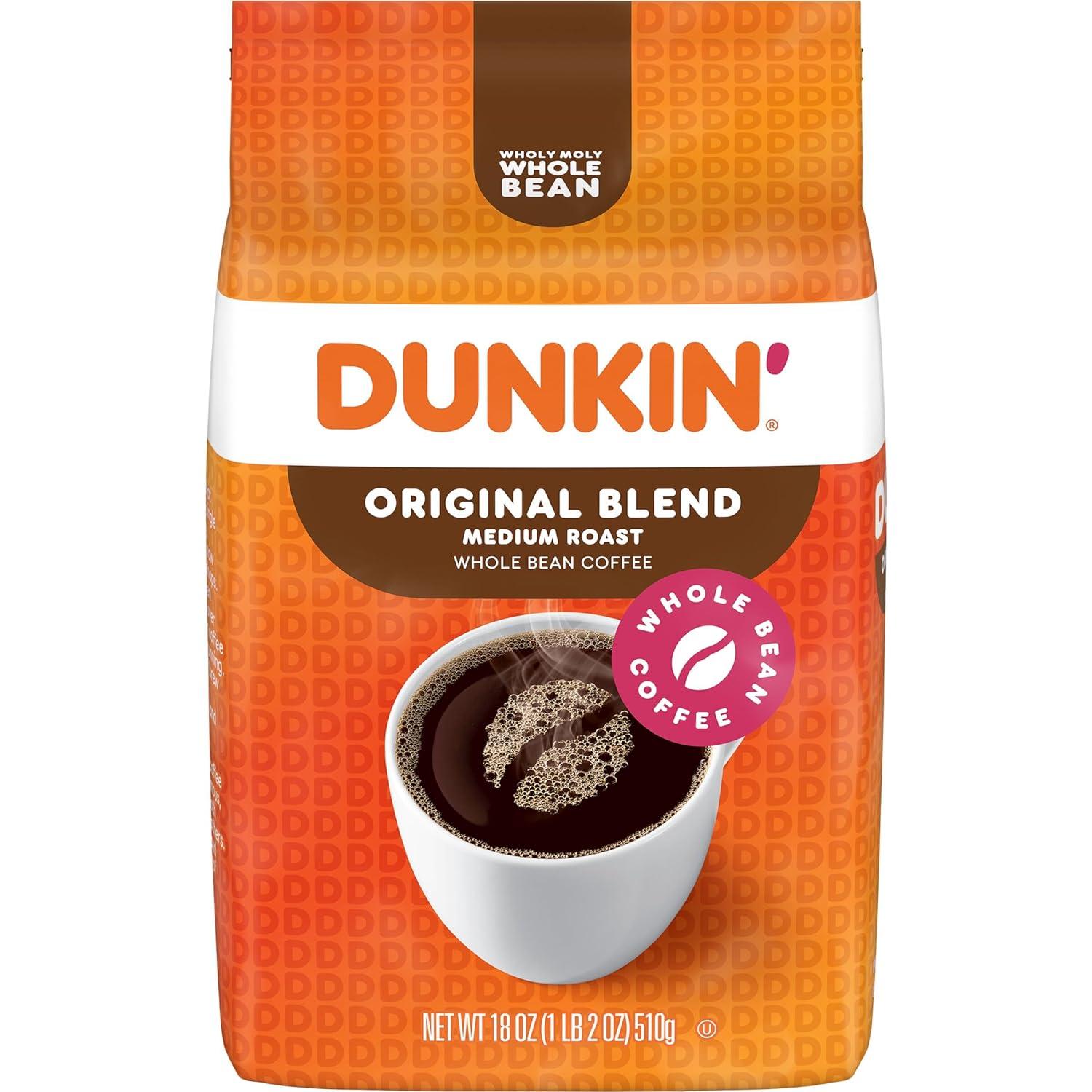imageDunkin Original Blend Medium Roast Whole Bean Coffee 18 Ounce Pack of 6Original Blend