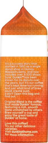 imageDunkin Original Blend Medium Roast Whole Bean Coffee 18 Ounce18 Ounce Pack of 1