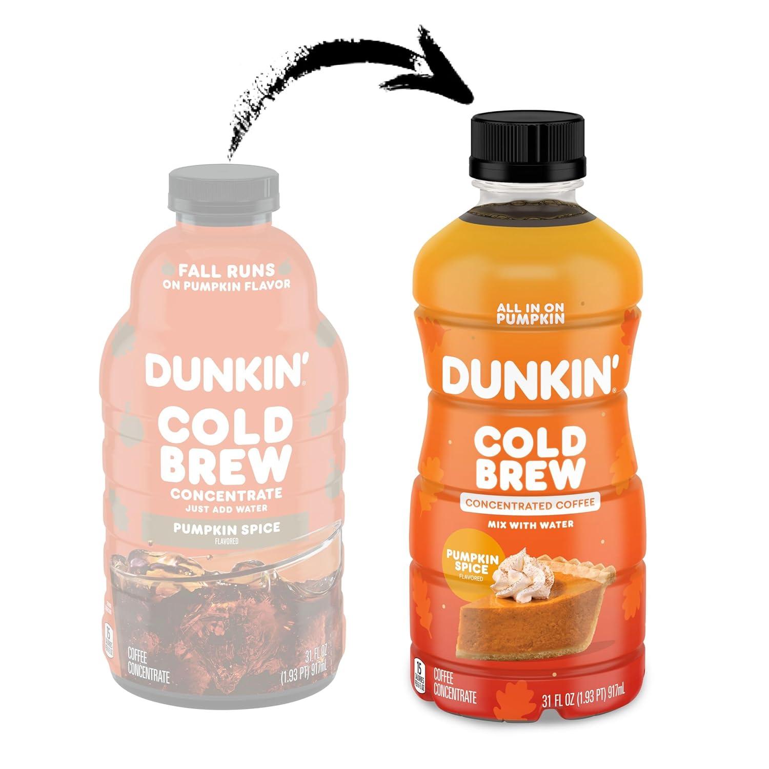 imageDunkin Pumpkin Spice Flavored Cold Brew Coffee Concentrate 31 Oz