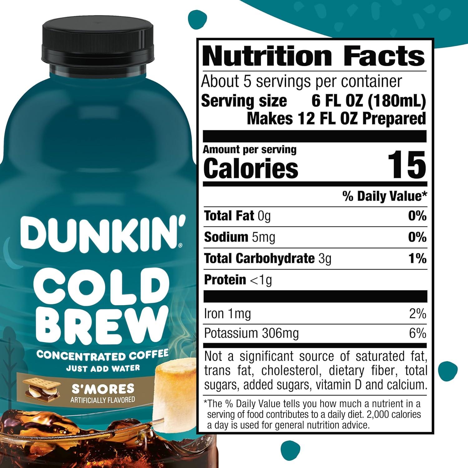 imageDunkin Smores Flavored Cold Brew Concentrate 31 Ounce