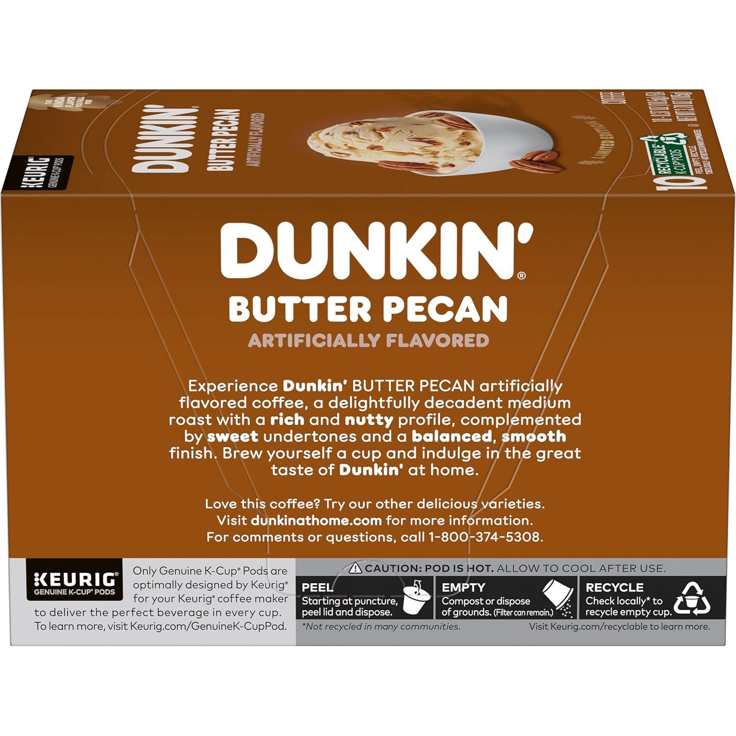 imageDunkin White Chocolate Peppermint Artificially Flavored Coffee KCup Pods 60 CtButter Pecan