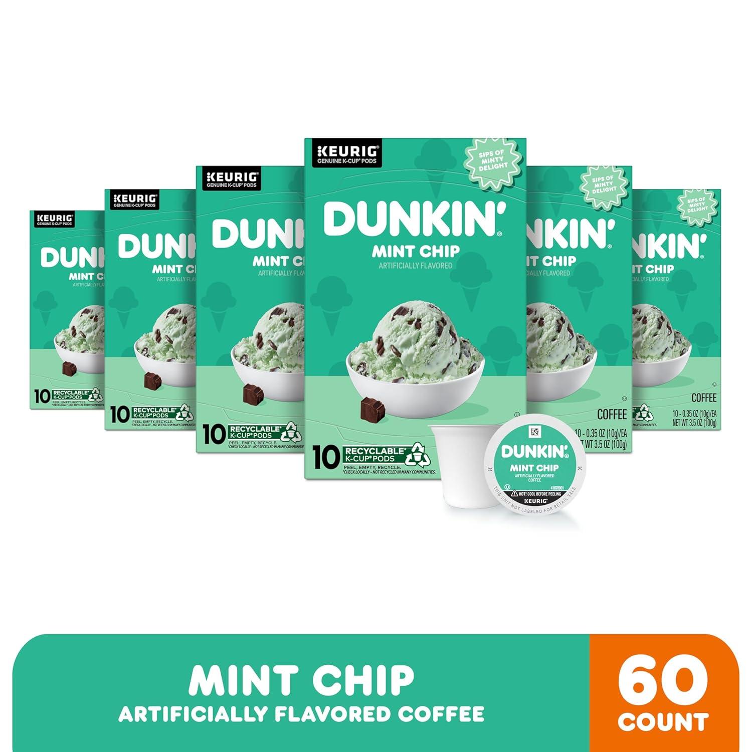 imageDunkin White Chocolate Peppermint Artificially Flavored Coffee KCup Pods 60 CtMint Chip