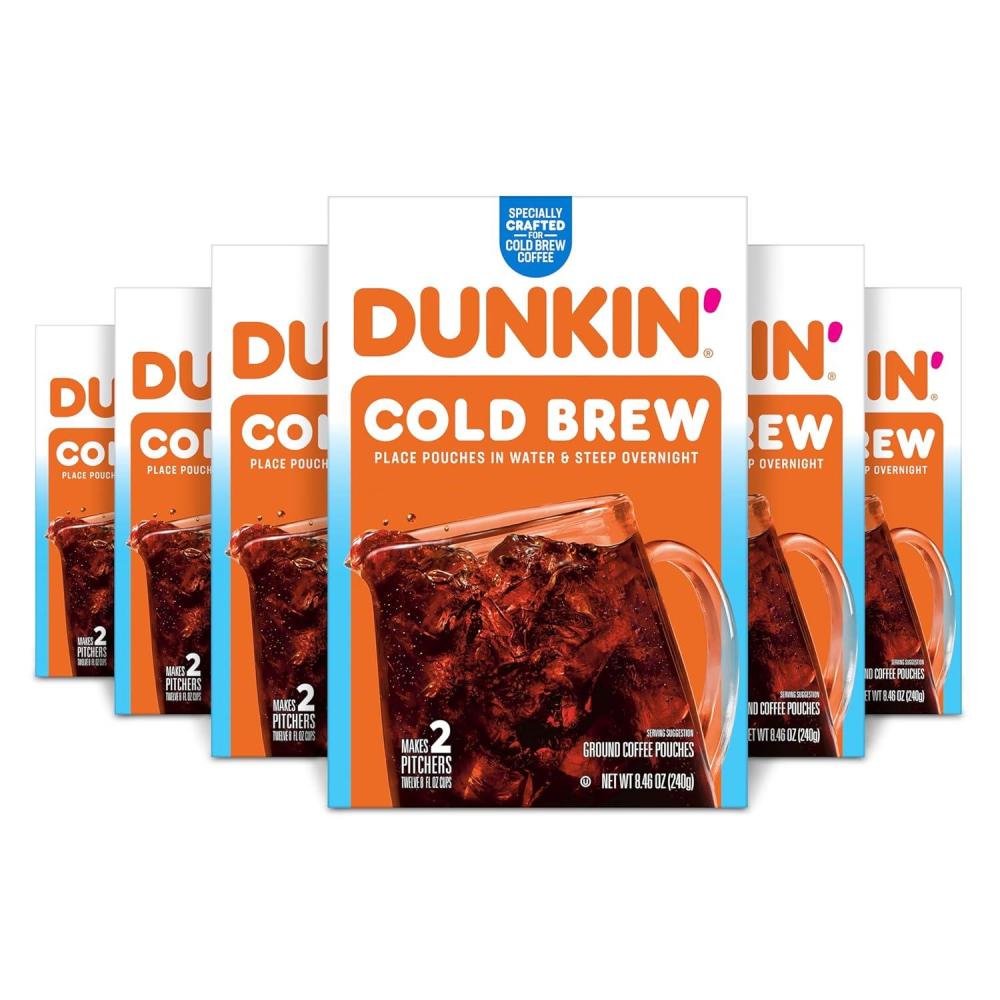 imageDunkin Cold Brew Ground Coffee Packs 846 Ounce Bag846 Ounce Pack of 6
