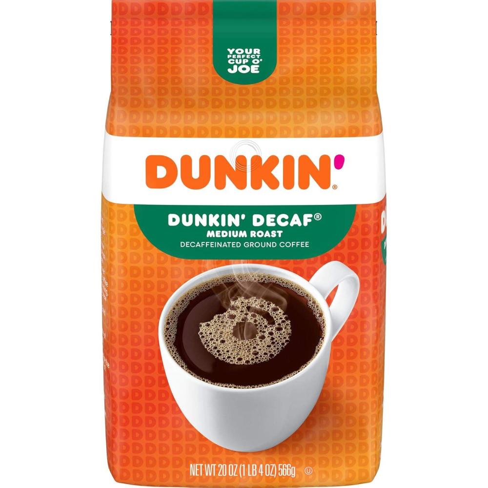 imageDunkin Decaf Medium Roast Decaffeinated Ground Coffee 30 Ounce Pack of 4Original