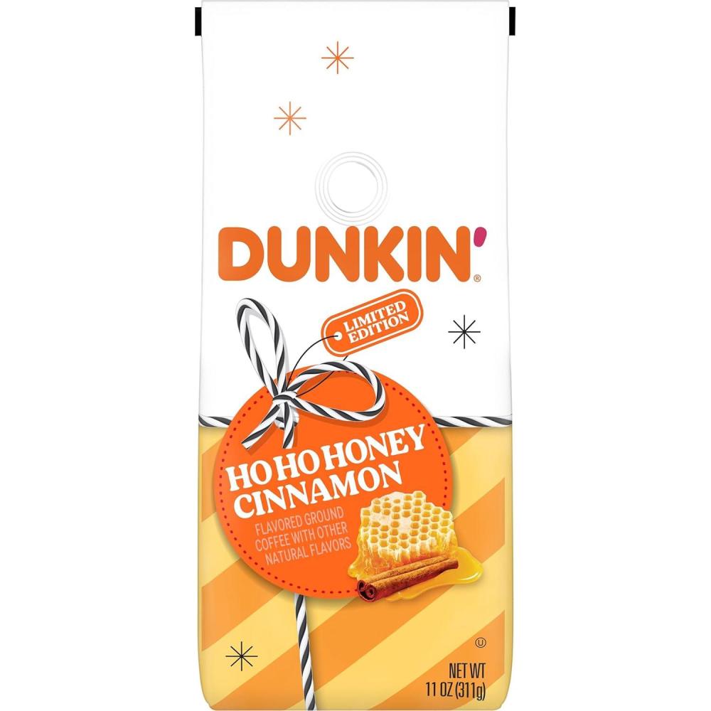 imageDunkin Ground Coffee Limited Edition Variety Pack Three 7 Oz BagsHo Ho Honey Cinnamon