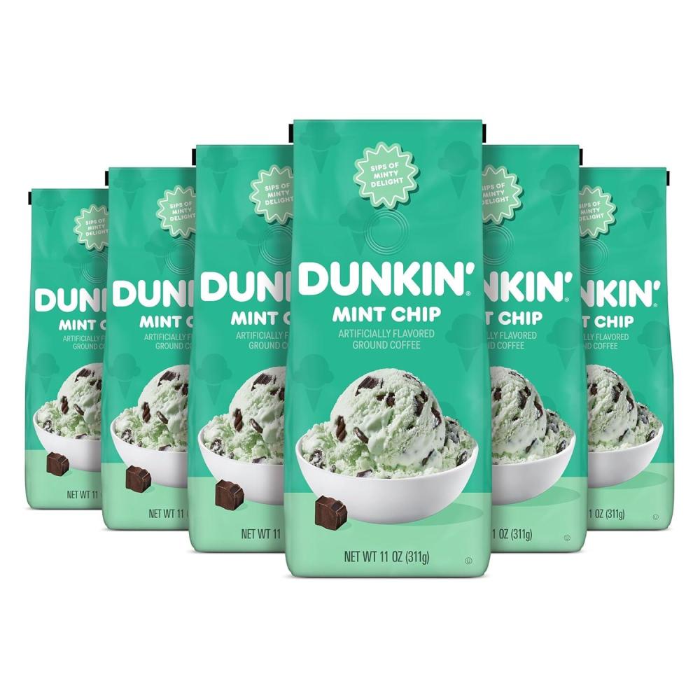 imageDunkin Ground Coffee Limited Edition Variety Pack Three 7 Oz BagsMint Chip