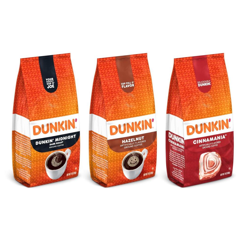 imageDunkin Ground Coffee Limited Edition Variety Pack Three 7 Oz BagsVariety Pack Limited Edition