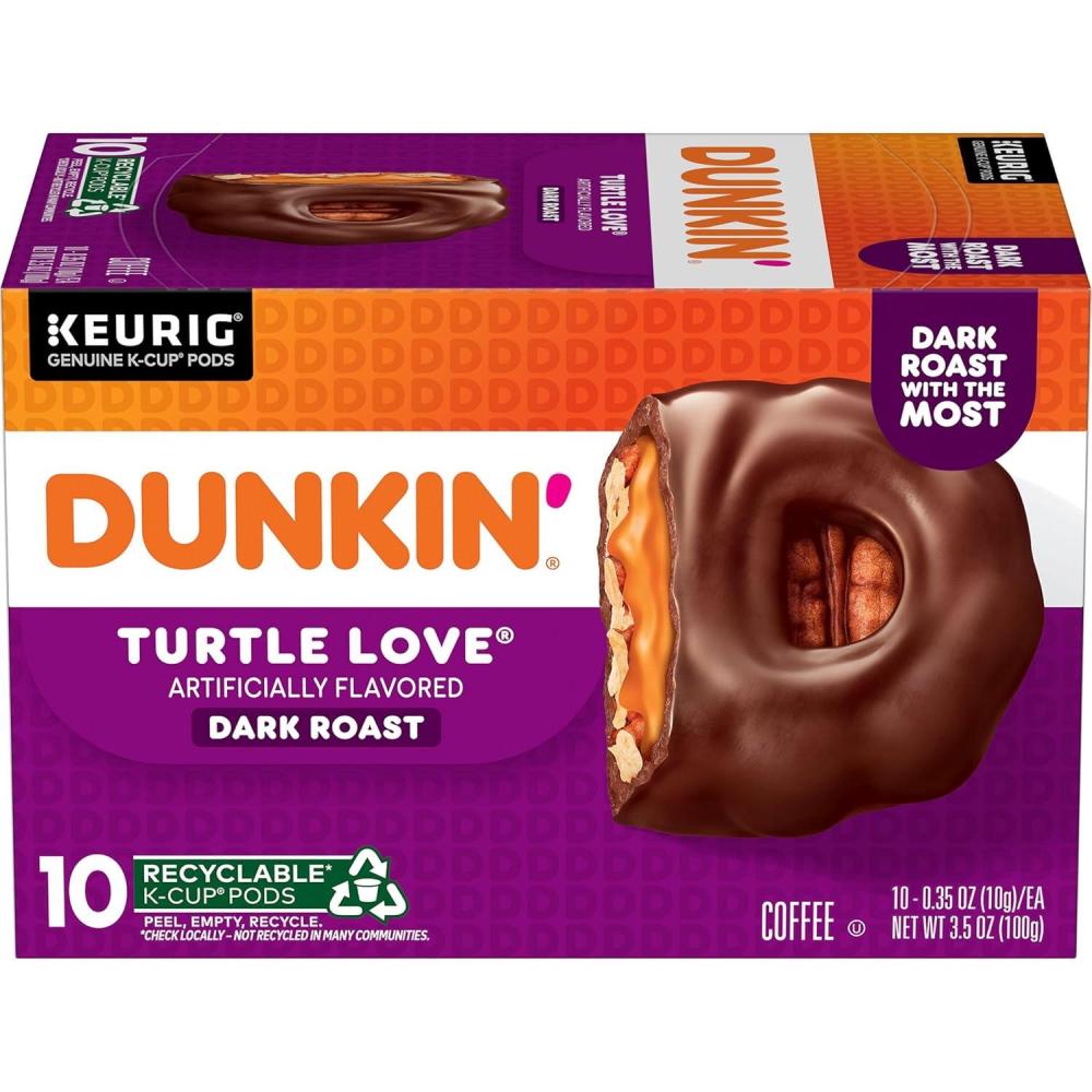 imageDunkin Midnight Dark Roast Coffee 60 Keurig KCup PodsTurtle Love