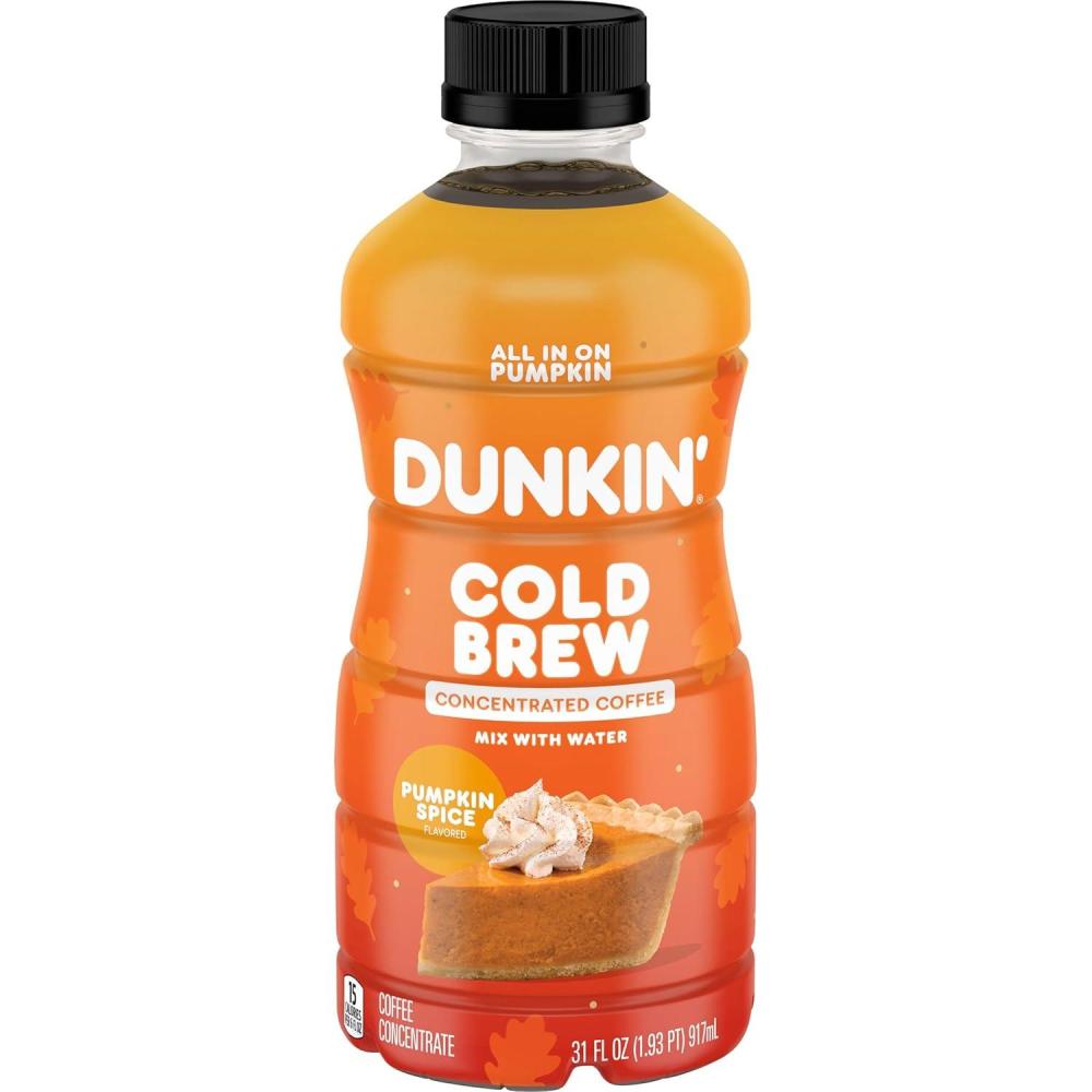 imageDunkin Pumpkin Spice Flavored Cold Brew Coffee Concentrate 31 Oz