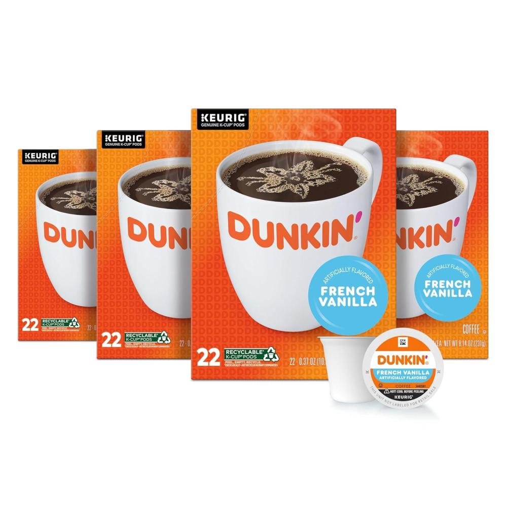 imageDunkin White Chocolate Peppermint Artificially Flavored Coffee KCup Pods 60 CtFrench Vanilla