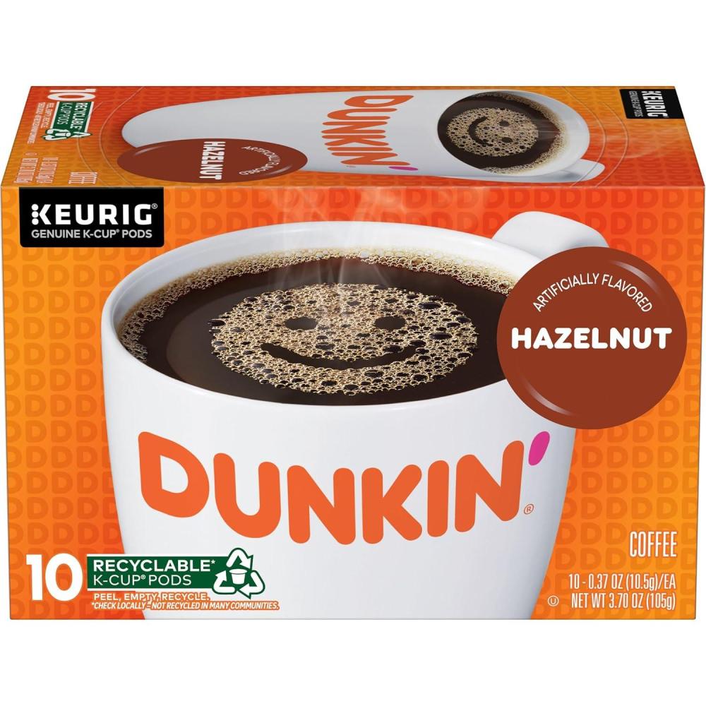 imageDunkin White Chocolate Peppermint Artificially Flavored Coffee KCup Pods 60 CtHazelnut