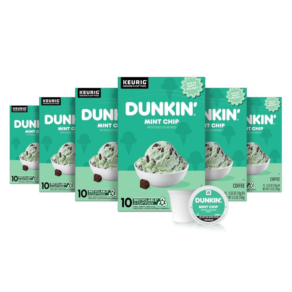 imageDunkin White Chocolate Peppermint Artificially Flavored Coffee KCup Pods 60 CtMint Chip