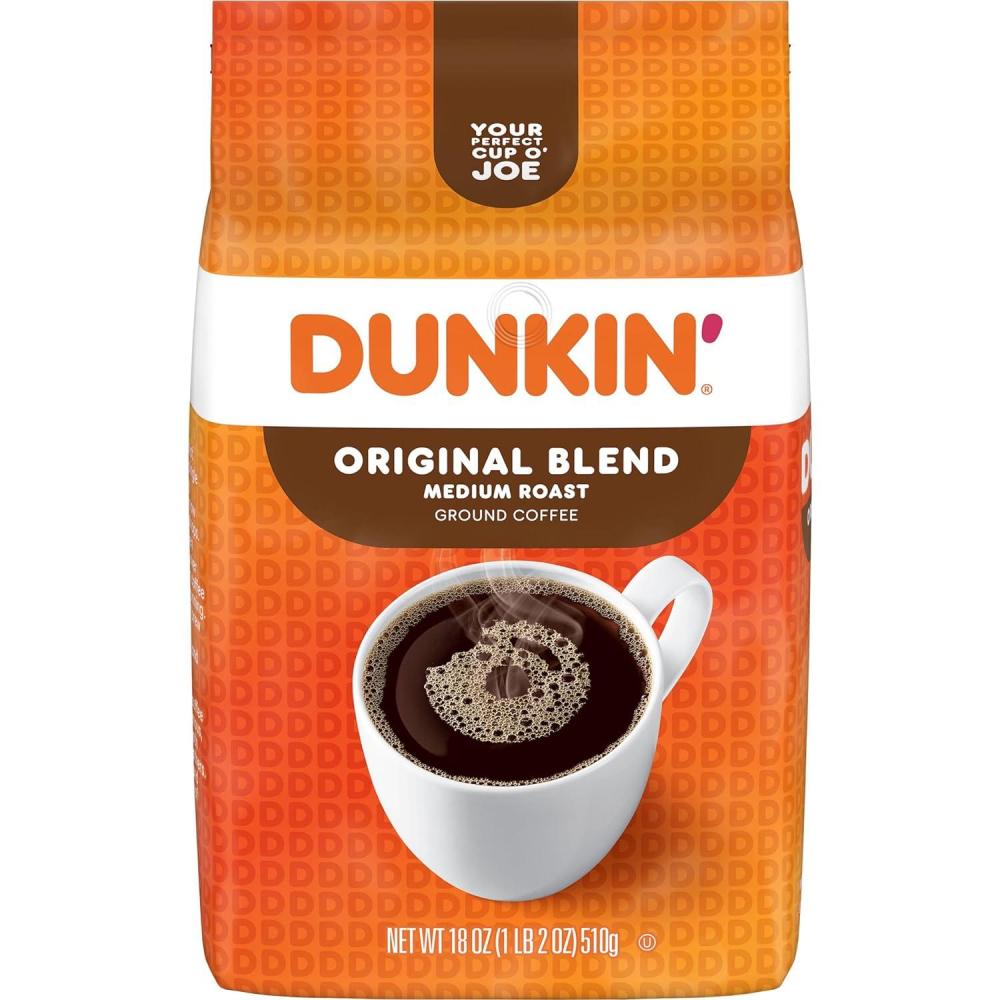 imageDunkin White Chocolate Peppermint Artificially Flavored Ground Coffee 11 oz Bag 6 Count18 Ounce Pack of 1