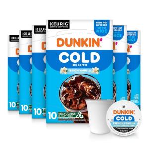 Dunkin’ Cold French Vanilla Flavored Coffee, 60 Keurig K-Cups