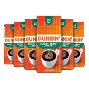 Dunkin’ Decaf Medium Roast Decaffeinated Ground Coffee, 30 Ounce (Pack of 4)(Decaf Medium Roast)