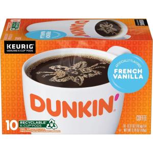Dunkin’ Donuts French Vanilla Flavored Coffee K-Cup, 10 ct(10 Count (Pack of 1))