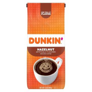 Dunkin’ French Vanilla Artificially Flavored Ground Coffee, 12 Ounce(Hazelnut)
