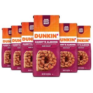 Dunkin’ Ground Coffee, Dark Roast, 11 Ounce (Pack of 1)(Candy’d Almond)