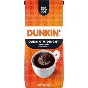 Dunkin’ Ground Coffee, Dark Roast, 11 Ounce (Pack of 1)(Midnight Dark Roast)