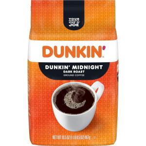 Dunkin’ Midnight Dark Roast Ground Coffee, 16.5 Ounce(16.4 Ounce (Pack of 1))