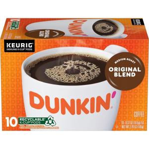 Dunkin’ Original Blend Medium Roast Coffee, 10 Keurig K-Cup Pods