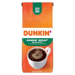 Dunkin’ Original Blend Medium Roast Decaf Ground Coffee, 12 Ounces(Original Blend Decaf)