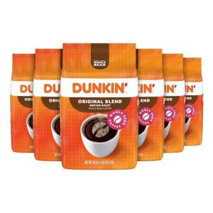 Dunkin’ Original Blend Medium Roast Whole Bean Coffee, 18 Ounce (Pack of 6)(Original Blend)