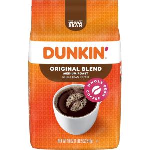 Dunkin’ Original Blend Medium Roast Whole Bean Coffee, 18 Ounce(18 Ounce (Pack of 1))