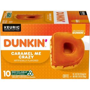 Dunkin’ White Chocolate Peppermint Artificially Flavored Coffee, K-Cup Pods, 60 Ct.(Caramel Me Crazy)