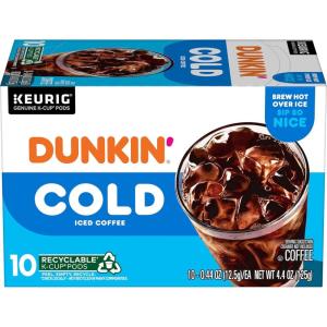 Dunkin’ White Chocolate Peppermint Artificially Flavored Coffee, K-Cup Pods, 60 Ct.(Cold)