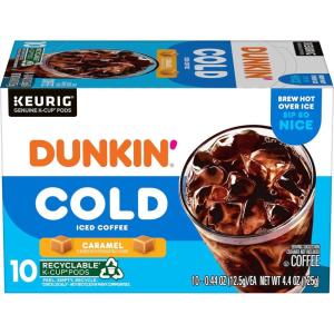 Dunkin’ White Chocolate Peppermint Artificially Flavored Coffee, K-Cup Pods, 60 Ct.(Cold Caramel)