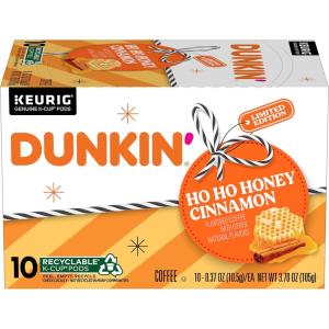 Dunkin’ White Chocolate Peppermint Artificially Flavored Coffee, K-Cup Pods, 60 Ct.(Honey Cinnamon)