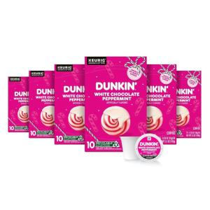 Dunkin’ White Chocolate Peppermint Artificially Flavored Coffee, K-Cup Pods, 60 Ct.(Polar Peppermint)