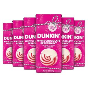 Dunkin’ White Chocolate Peppermint Artificially Flavored Ground Coffee, 11 oz. Bag, 6 Count(11 Ounce (Pack of 6))